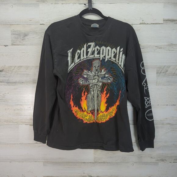 Vintage Led Zeppelin 1990s Hanes Heavyweight Band Long Sleeve Size Large - Picture 1 of 14